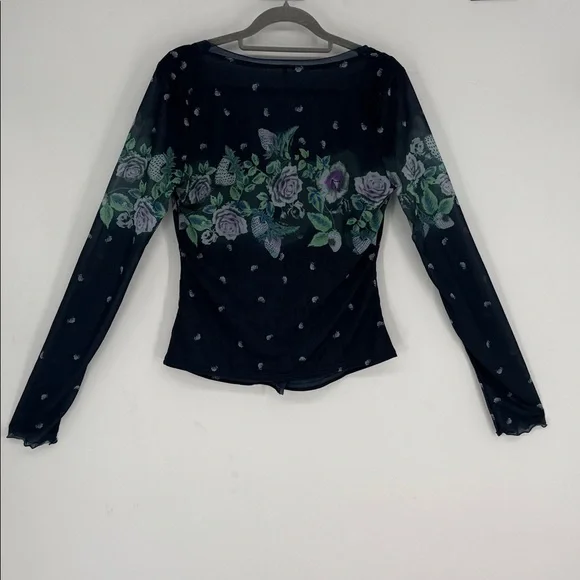 NWOT Free People Home Grown Mesh Cardi. Blue size S - Picture 6 of 6